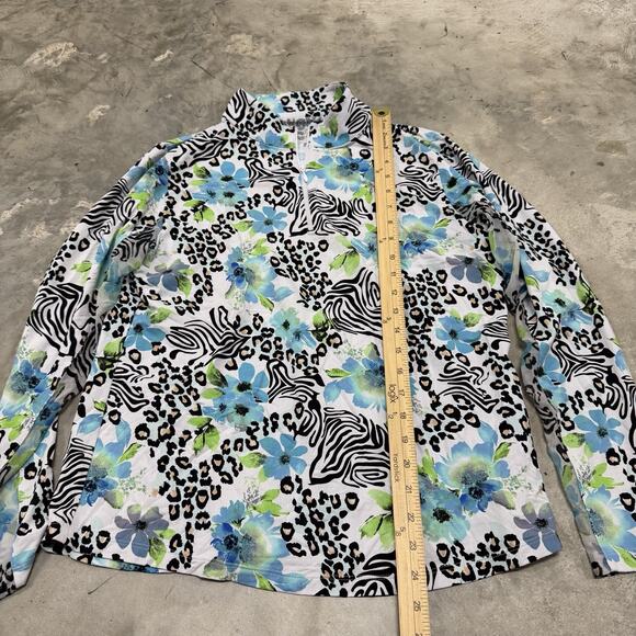 IBKUL Women’s Zebra Print 1/2 Zip Size Large - Picture 2 of 6